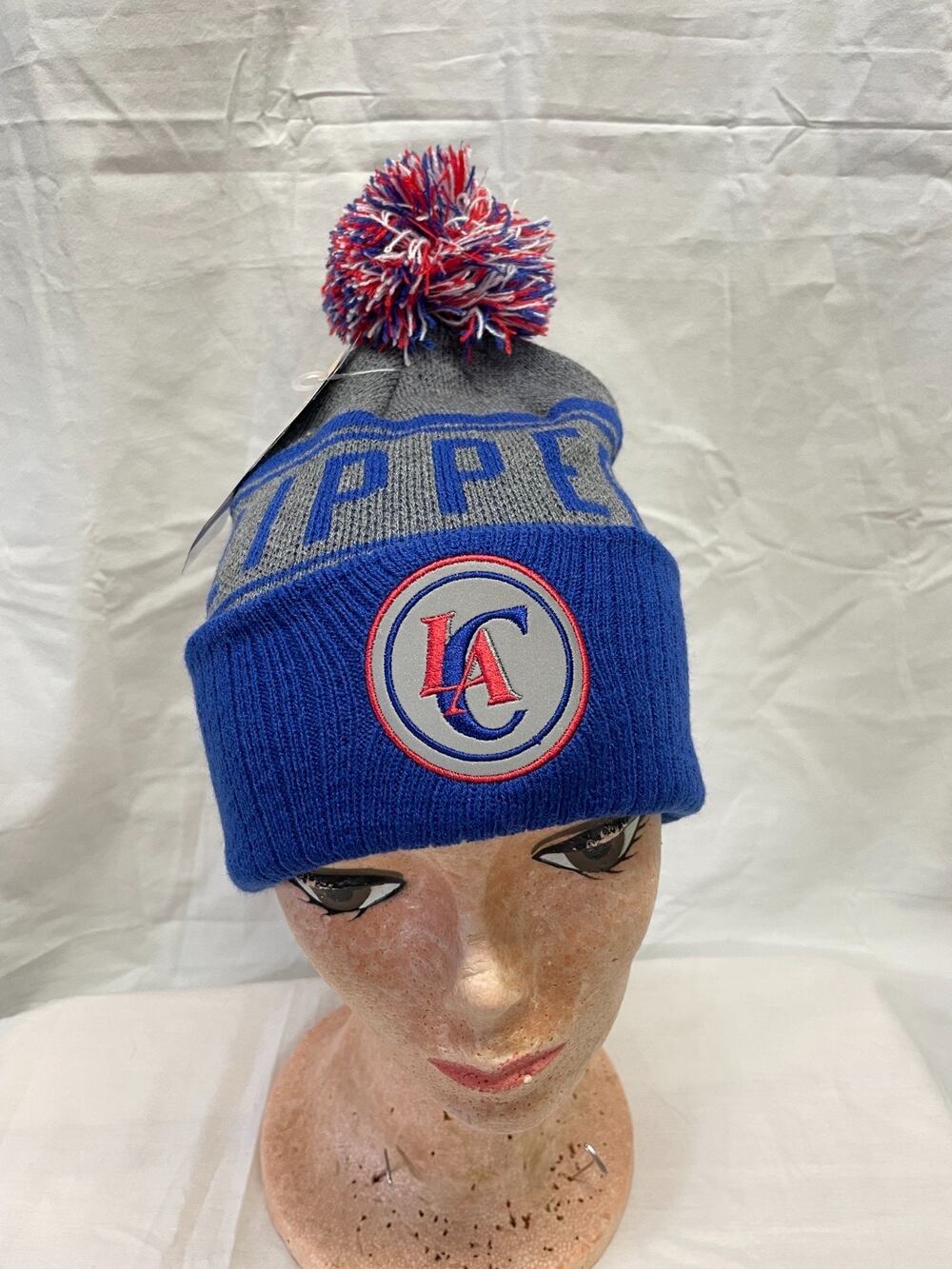 Adidas NBA Los Angeles Clippers Cuffed Knit Beanie Hat Blue & Gray NWT